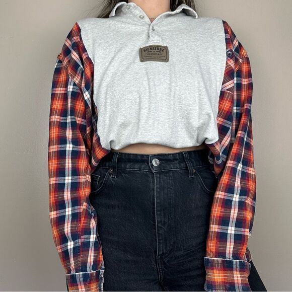 Levi’s Reworked Relaxed Fit Country Fall Flannel Long Sleeve Baggy Shirt Top - Picture 3 of 7